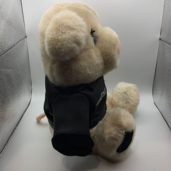 Vtg Harley Davidson God Bless America Plush Pig Stuffed Animal Motorcycle Jacket - Picture 7 of 13